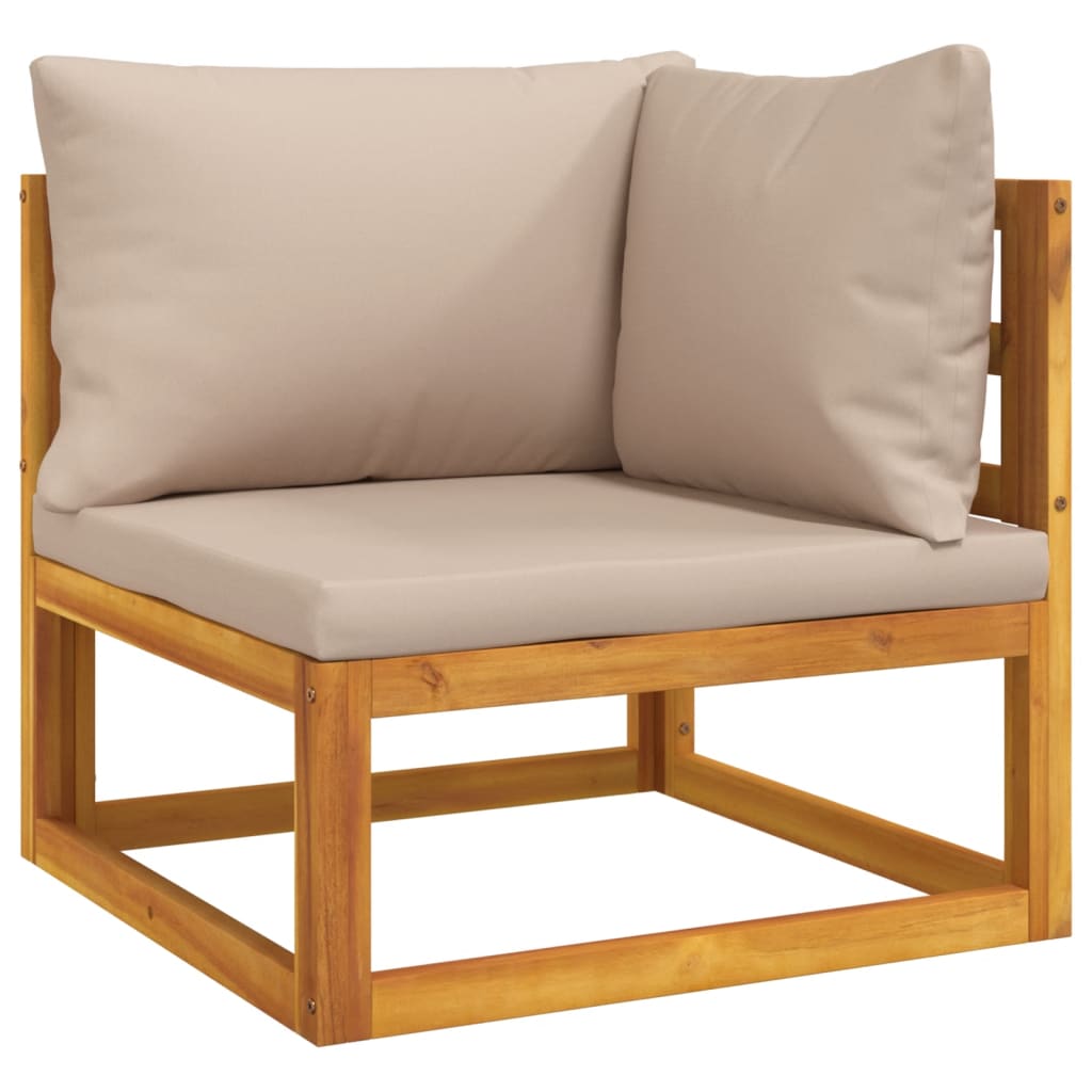 10-tlg. Garten-Lounge-Set mit Taupe Kissen Massivholz - kalb-Living.de