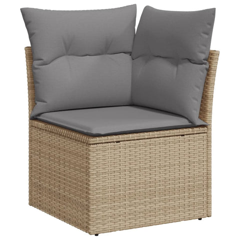 10-tlg. Garten-Sofagarnitur mit Kissen Beige Poly Rattan - kalb-Living.de