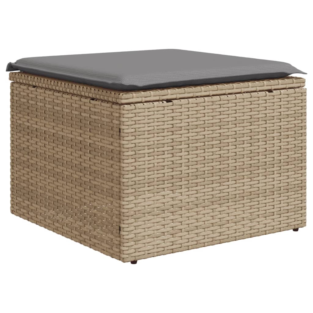 10-tlg. Garten-Sofagarnitur mit Kissen Beige Poly Rattan - kalb-Living.de