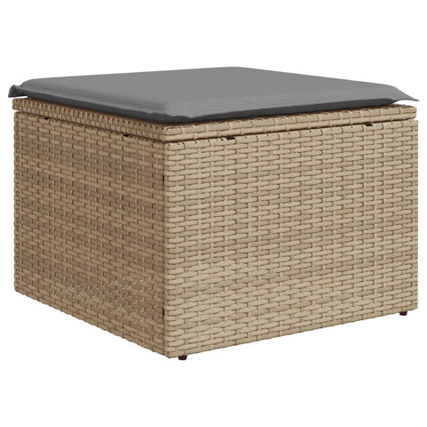 10-tlg. Garten-Sofagarnitur mit Kissen Beige Poly Rattan - kalb-Living.de
