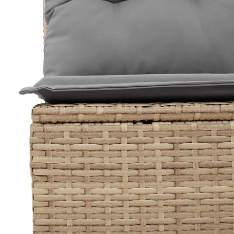 10-tlg. Garten-Sofagarnitur mit Kissen Beige Poly Rattan - kalb-Living.de