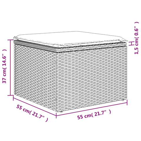 10-tlg. Garten-Sofagarnitur mit Kissen Beige Poly Rattan - kalb-Living.de