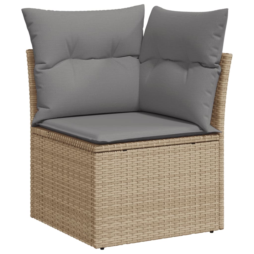 10-tlg. Garten-Sofagarnitur mit Kissen Beige Poly Rattan - kalb-Living.de