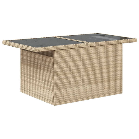 10-tlg. Garten-Sofagarnitur mit Kissen Beige Poly Rattan - kalb-Living.de