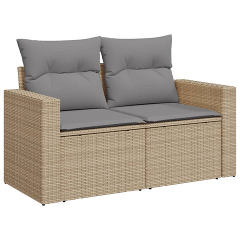 10-tlg. Garten-Sofagarnitur mit Kissen Beige Poly Rattan - kalb-Living.de