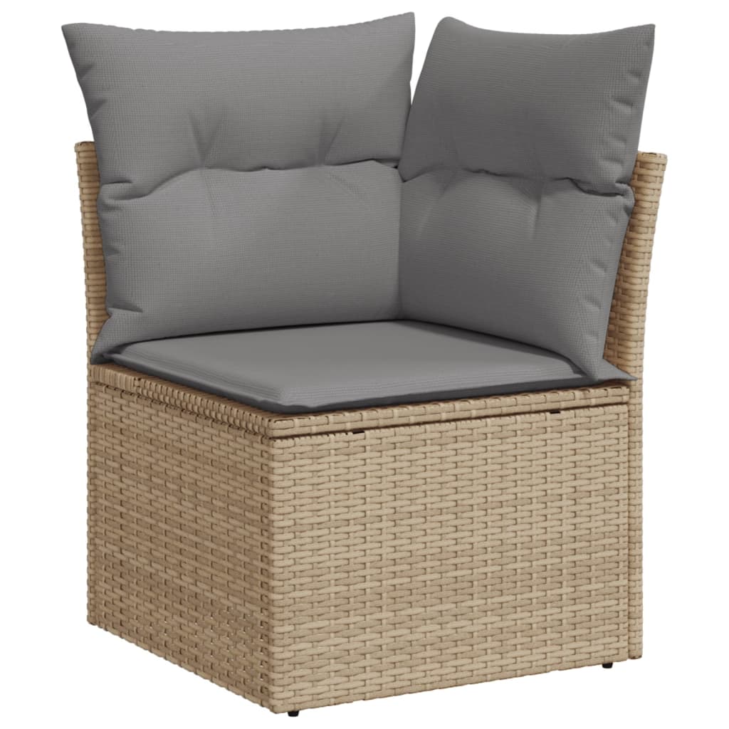 10-tlg. Garten-Sofagarnitur mit Kissen Beige Poly Rattan - kalb-Living.de