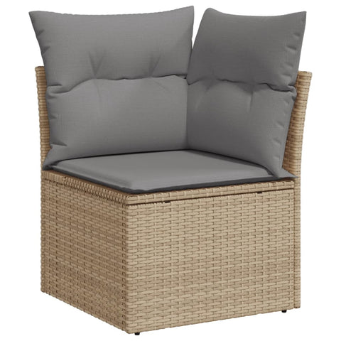 10-tlg. Garten-Sofagarnitur mit Kissen Beige Poly Rattan - kalb-Living.de