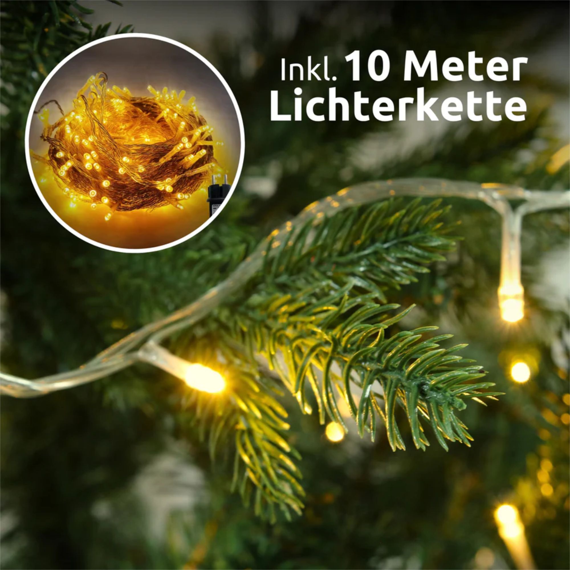 kalb | Künstlicher Weihnachtsbaum, Größe 130-220 cm, PE/PVC Kombination, Realistische Optik, Inklusive Lichterkette mit LED, Schnee-Effekt, Einfacher Aufbau, Wiederverwendbar