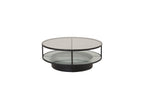 15004-180__1 Falsterbo Tisch Couchtisch Schwarz,Klar,Transparent ⌀100 Glas,Stahl