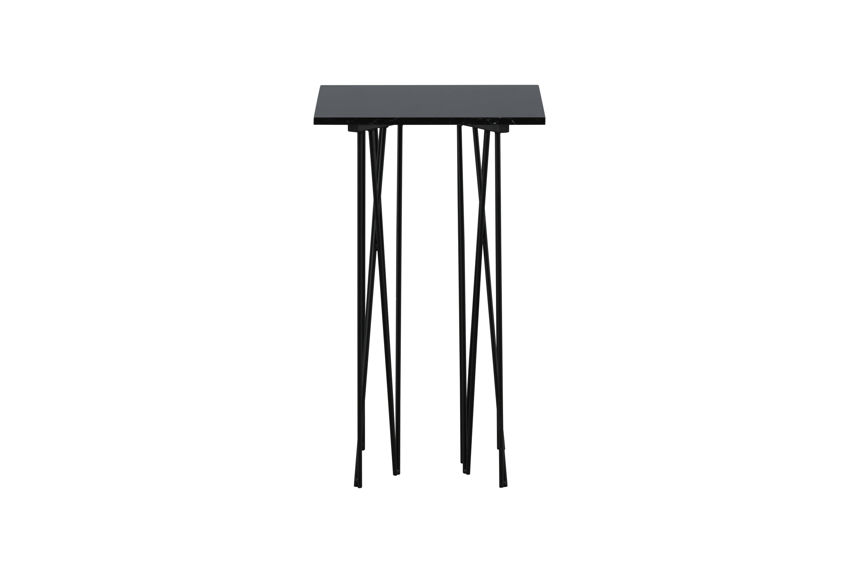 15007-588_1 Stone Side Table Beistelltisch Schwarz 40 x 40 Faserzement,Stahl