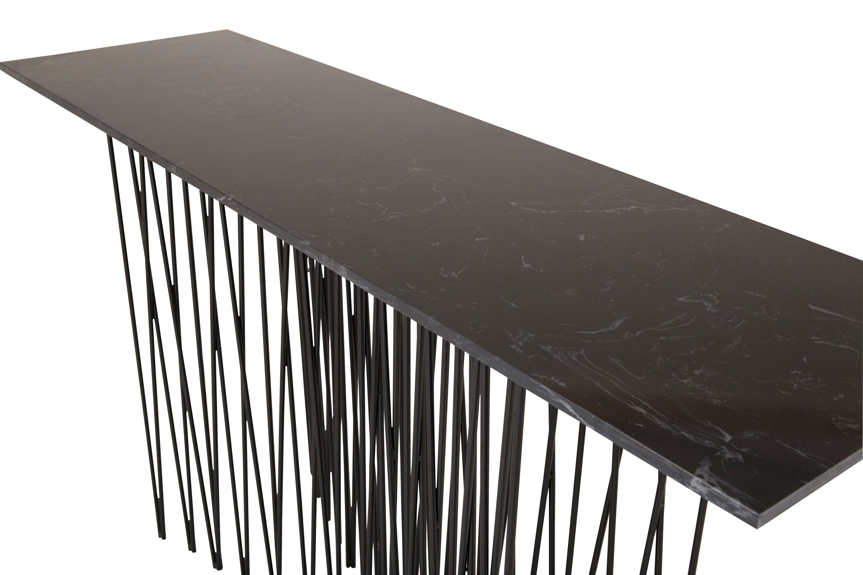 15008-588__4 Stone Side Table Beistelltisch Schwarz 130 x 37 Faserzement,Stahl