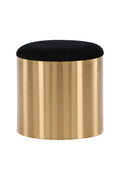 15010-888_10_os Puff Pouf Sitzpouf Schwarz,Gold ⌀45 Polyester Samt