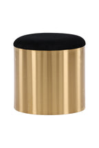 15010-888_10_os Puff Pouf Sitzpouf Schwarz,Gold ⌀45 Polyester Samt