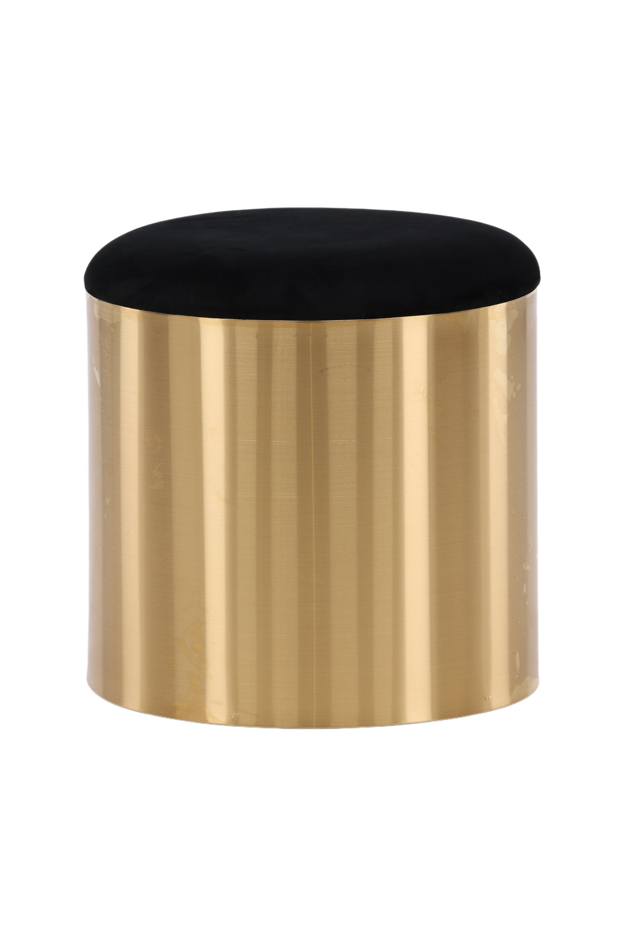 15010-888_10_os Puff Pouf Sitzpouf Schwarz,Gold ⌀45 Polyester Samt