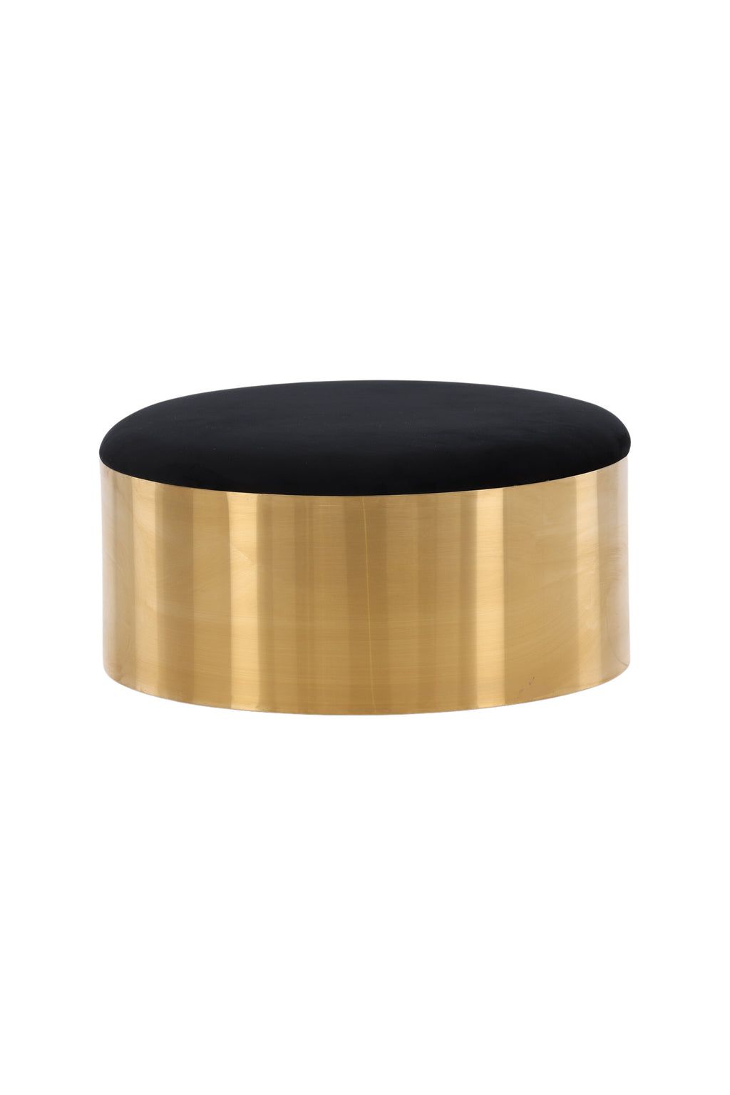 15011-888_10_os Puff Pouf Sitzpouf Schwarz,Gold ⌀75 Polyester Samt