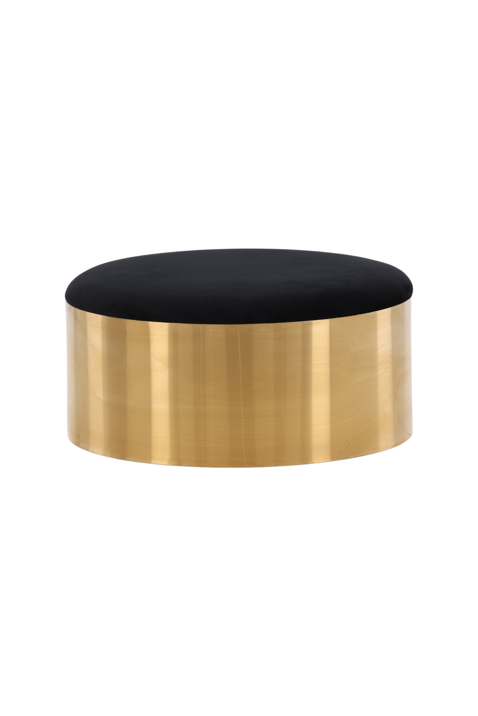 15011-888_10_os Puff Pouf Sitzpouf Schwarz,Gold ⌀75 Polyester Samt