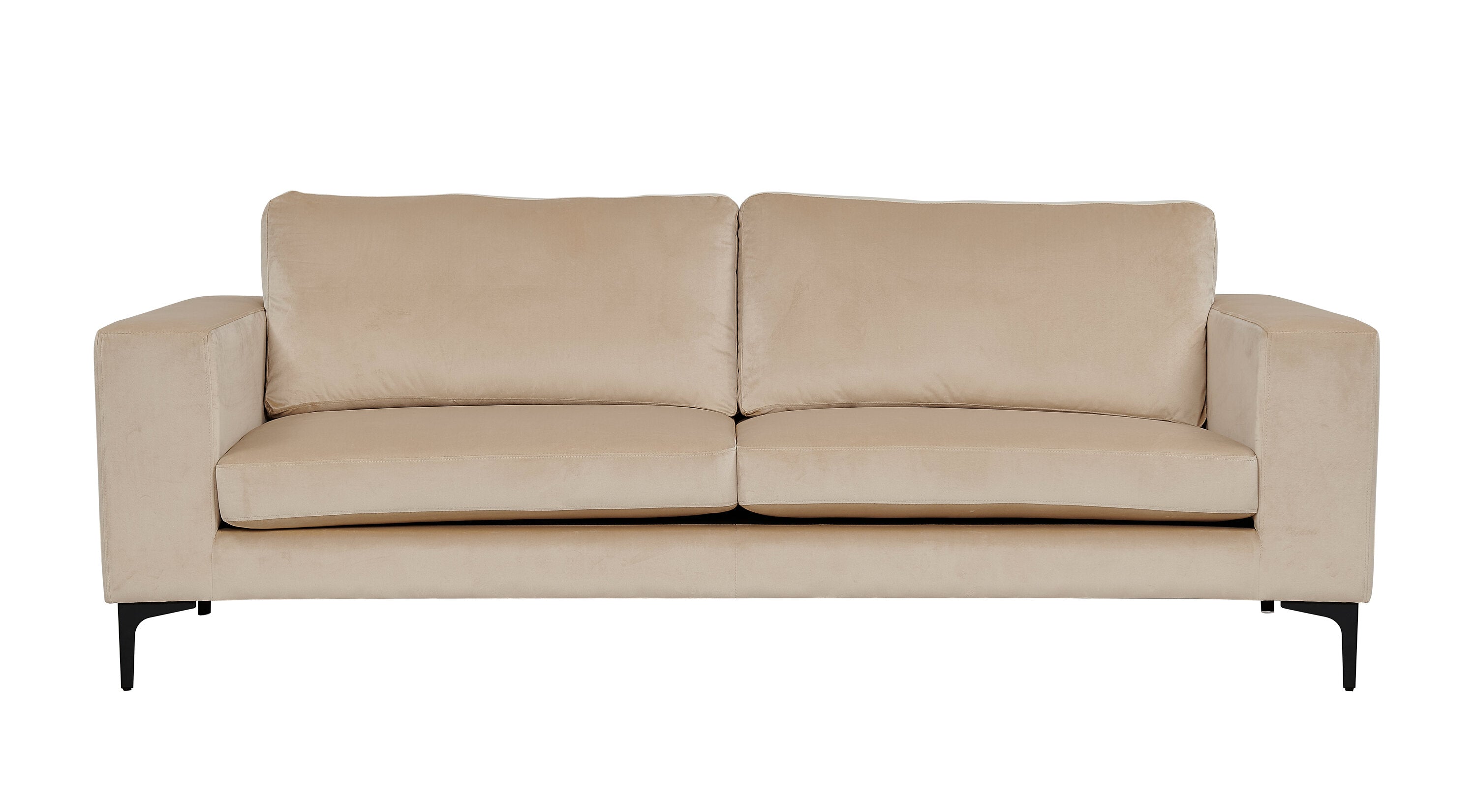 15016-885__1 Bolero 3 Sitz Sofa 3 Sitzer Sofa Beige,Schwarz 88 x 84 x 215 Schaumstoff,Sperrholz,Polyester-Samt,Stahl