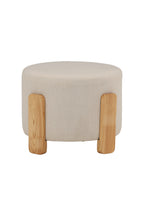 15110-111_10_os Coffey Ottoman Ottomane Natur,Weiß ⌀50 Faser,Polyester Leinen,Gummibaumholz