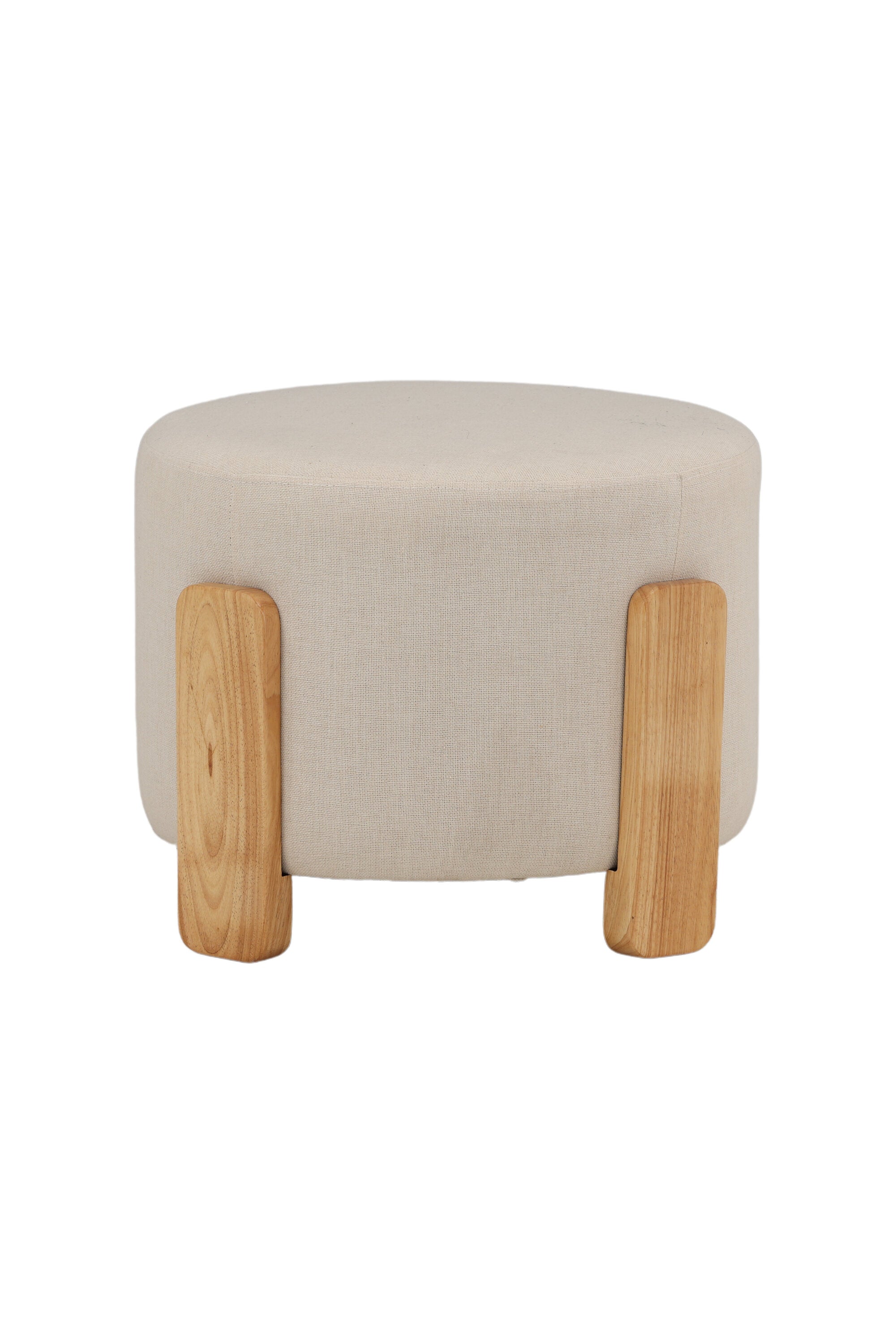 15110-111_10_os Coffey Ottoman Ottomane Natur,Weiß ⌀50 Faser,Polyester Leinen,Gummibaumholz