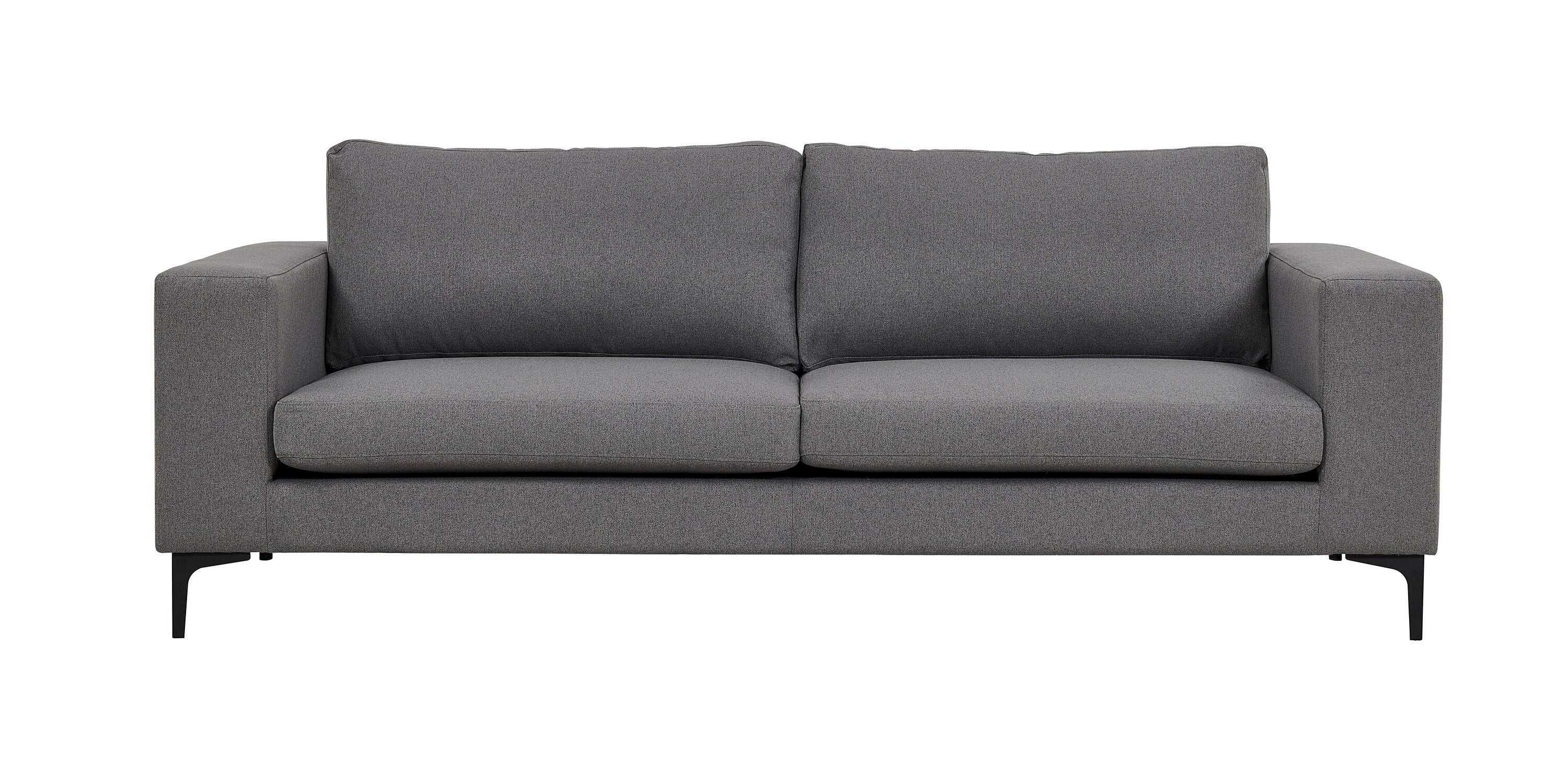 15355-665__1 Bolero 3 Sitz Sofa 3 Sitzer Sofa Schwarz,Grau 88 x 84 x 215 Schaumstoff,Sperrholz,Polyester,Stahl
