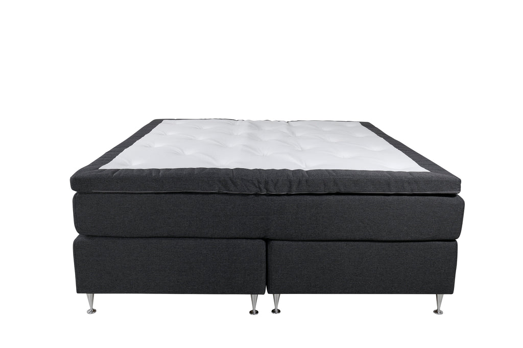 15418-602__1 älvdalen Bett Doppelbett Dunkelgrau 200 x 73 x 180 Faser,Latex,Polyester,Feder,Fichte,Stahl