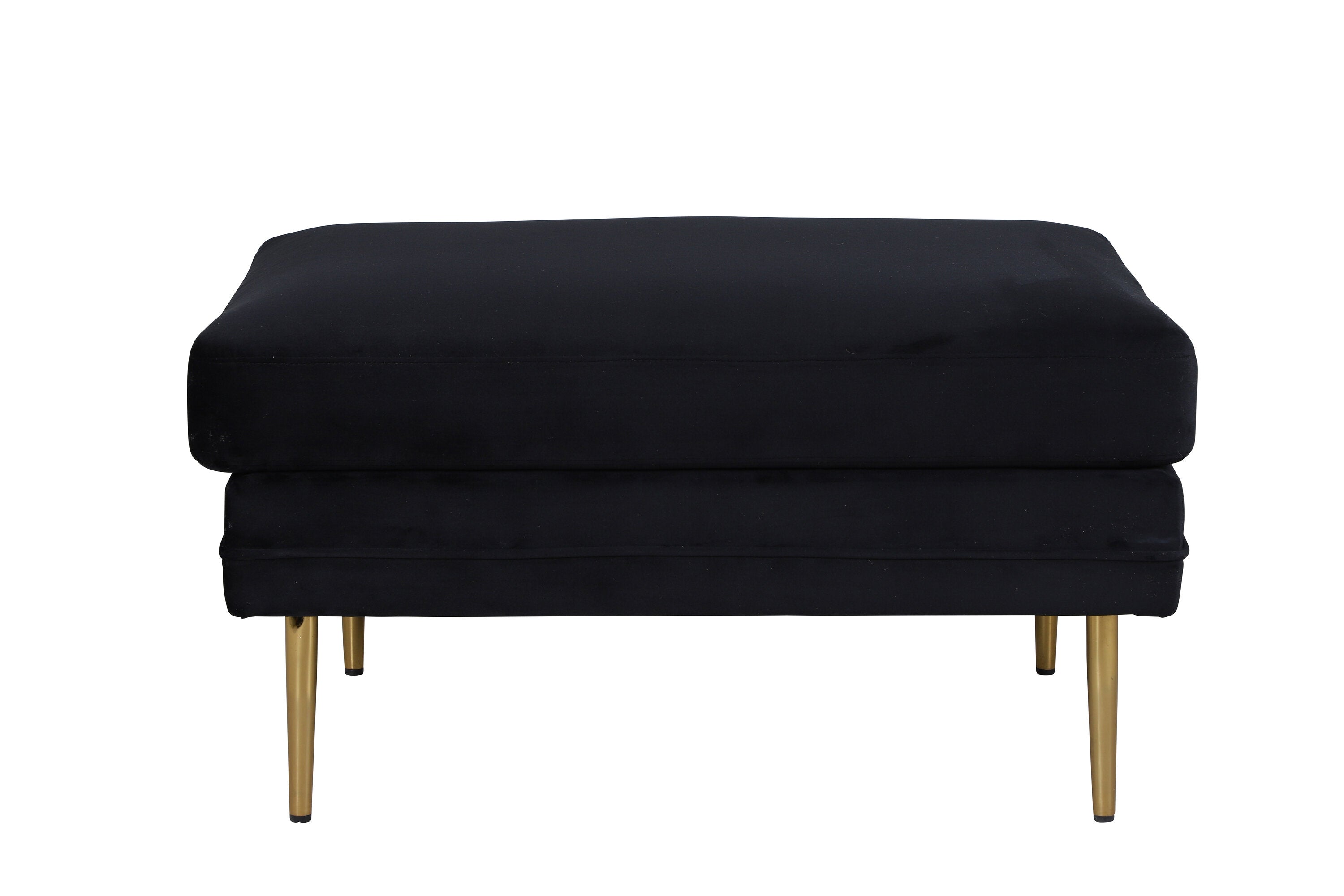 15550-888__1 Boom Ottoman Ottomane Schwarz,Gold 70 x 49 x 90 Polyester Samt,Stahl