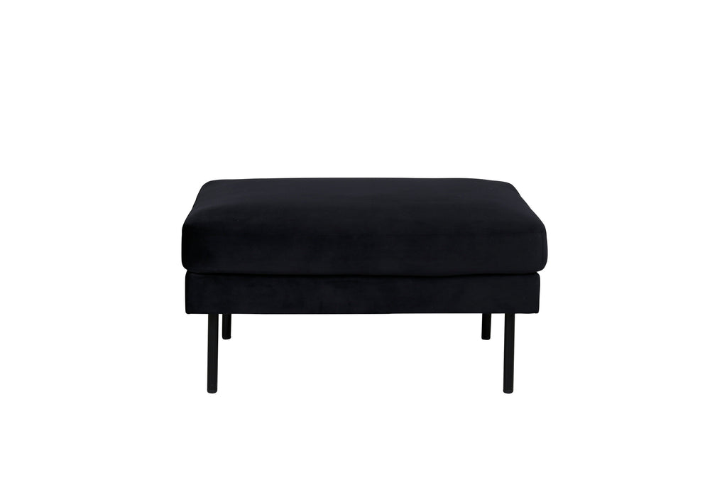 15558-888__1 Zoom Ottoman Ottomane Schwarz 64 x 47 x 85 Polyester-Samt, Stahl