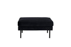 15558-888__1 Zoom Ottoman Ottomane Schwarz 64 x 47 x 85 Polyester-Samt, Stahl