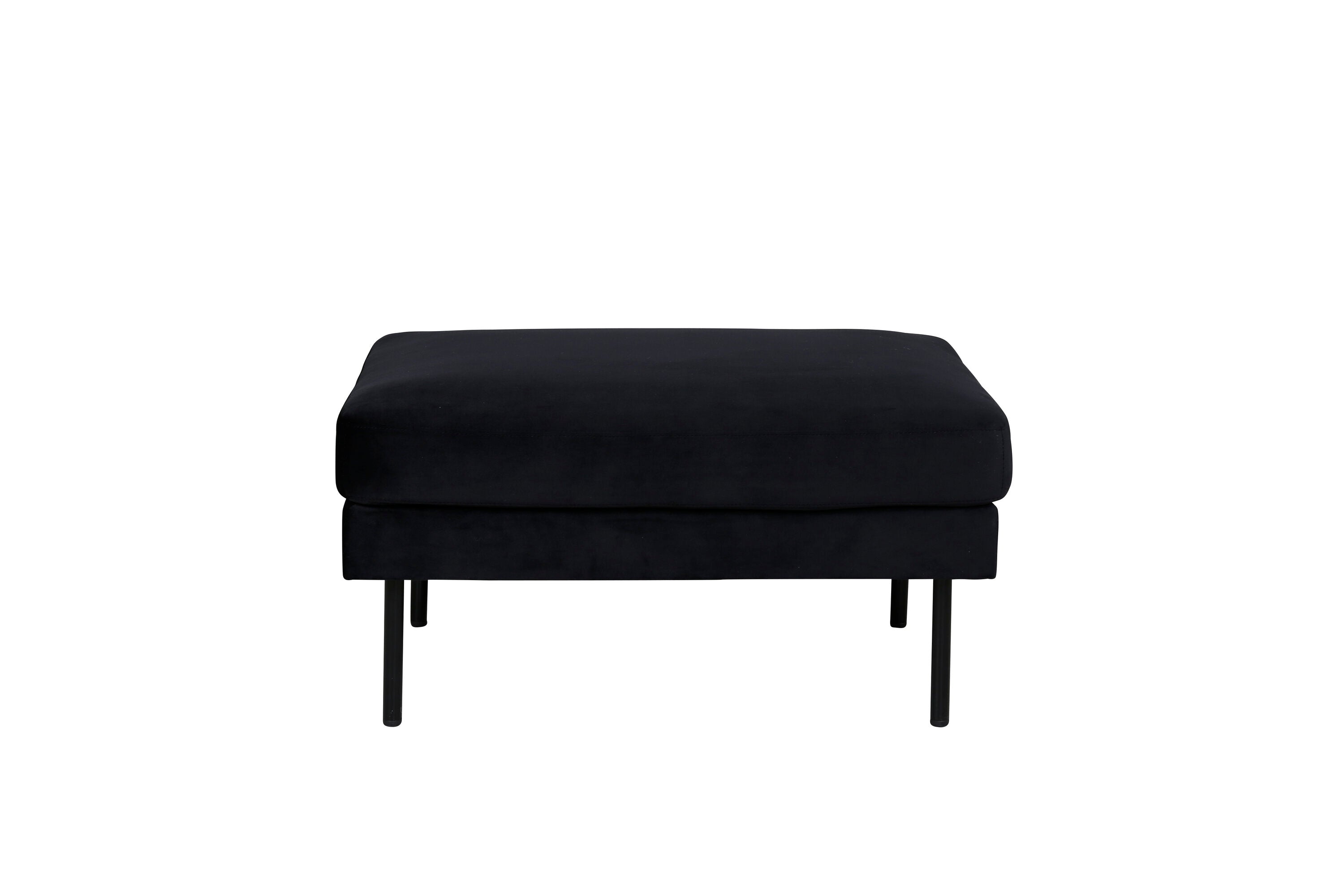 15558-888__1 Zoom Ottoman Ottomane Schwarz 64 x 47 x 85 Polyester-Samt, Stahl