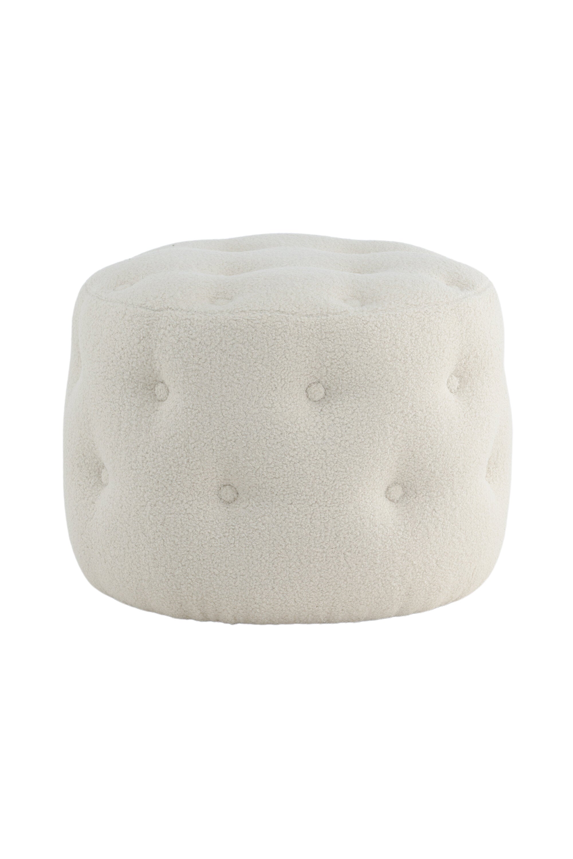 15560-400_10_os Benjamin Pouf Sitzpouf Weiß ⌀55 Polyester Teddy