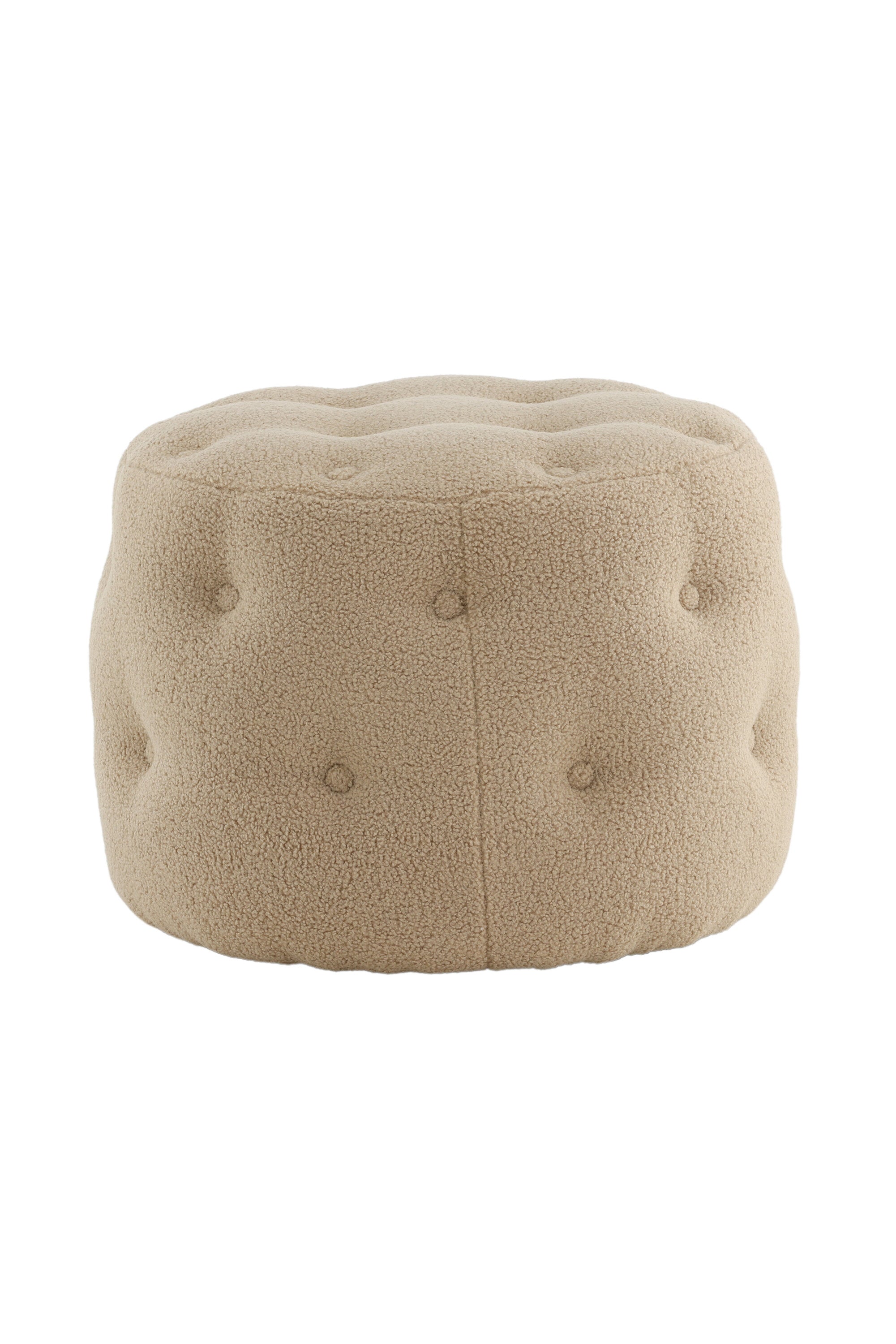 15560-403_10_os Benjamin Pouf Sitzpouf Beige ⌀55 Polyester Teddy