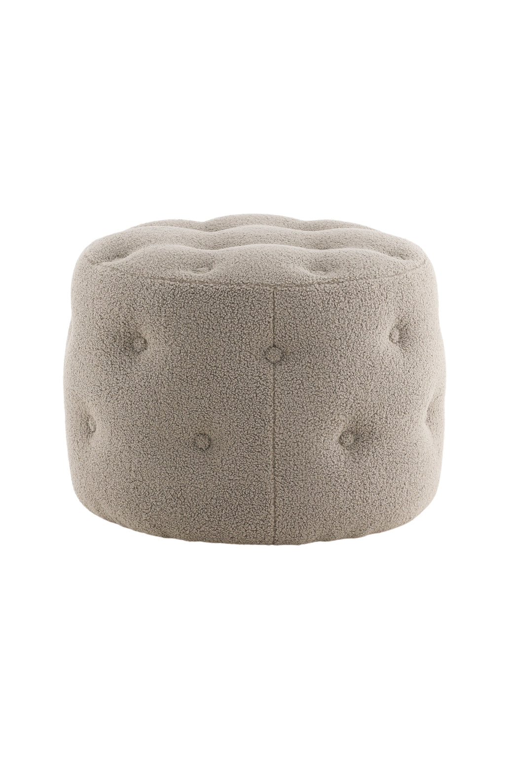 15560-405_10_os Benjamin Pouf Sitzpouf Greige ⌀55 Polyester Teddy