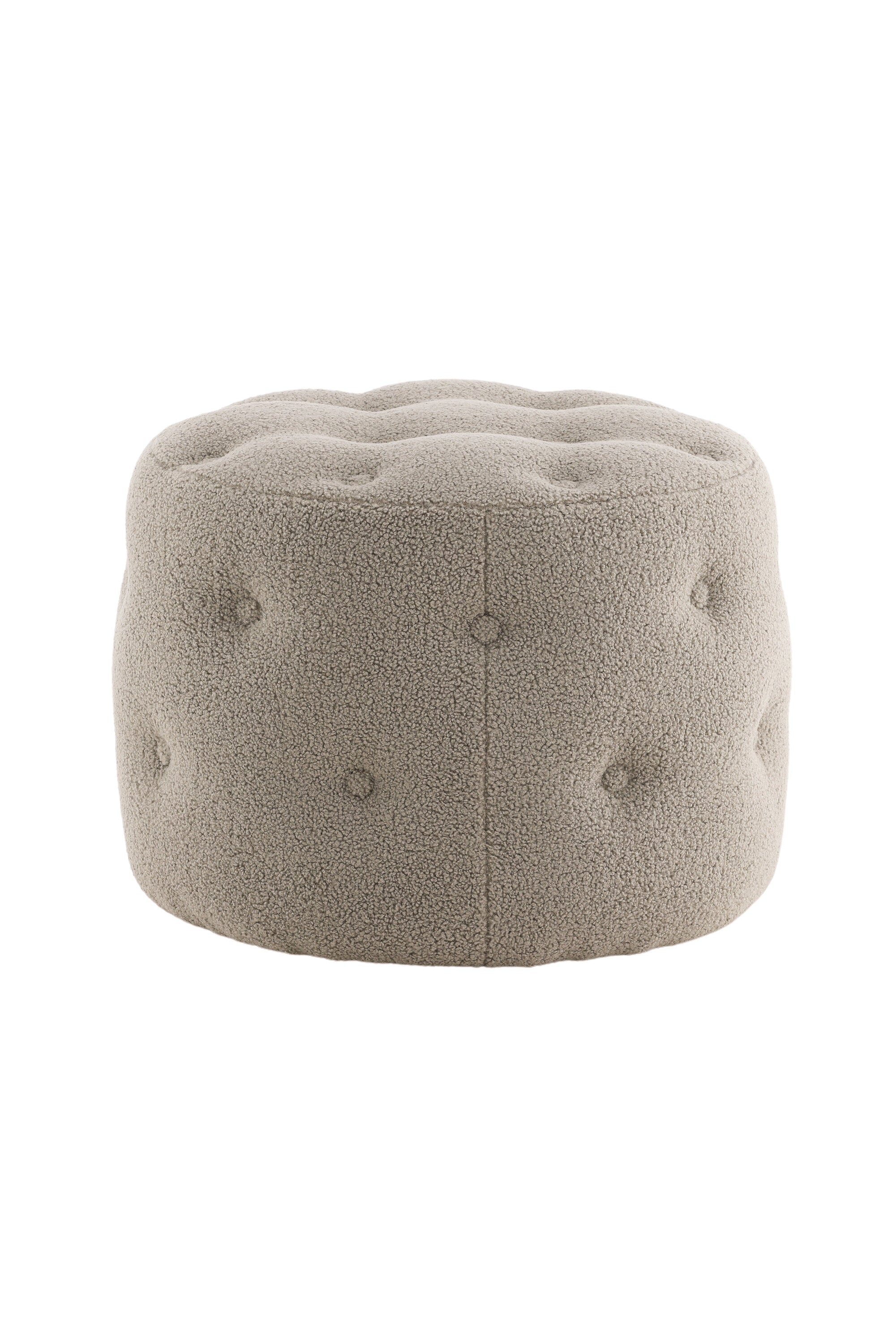 15560-405_10_os Benjamin Pouf Sitzpouf Greige ⌀55 Polyester Teddy