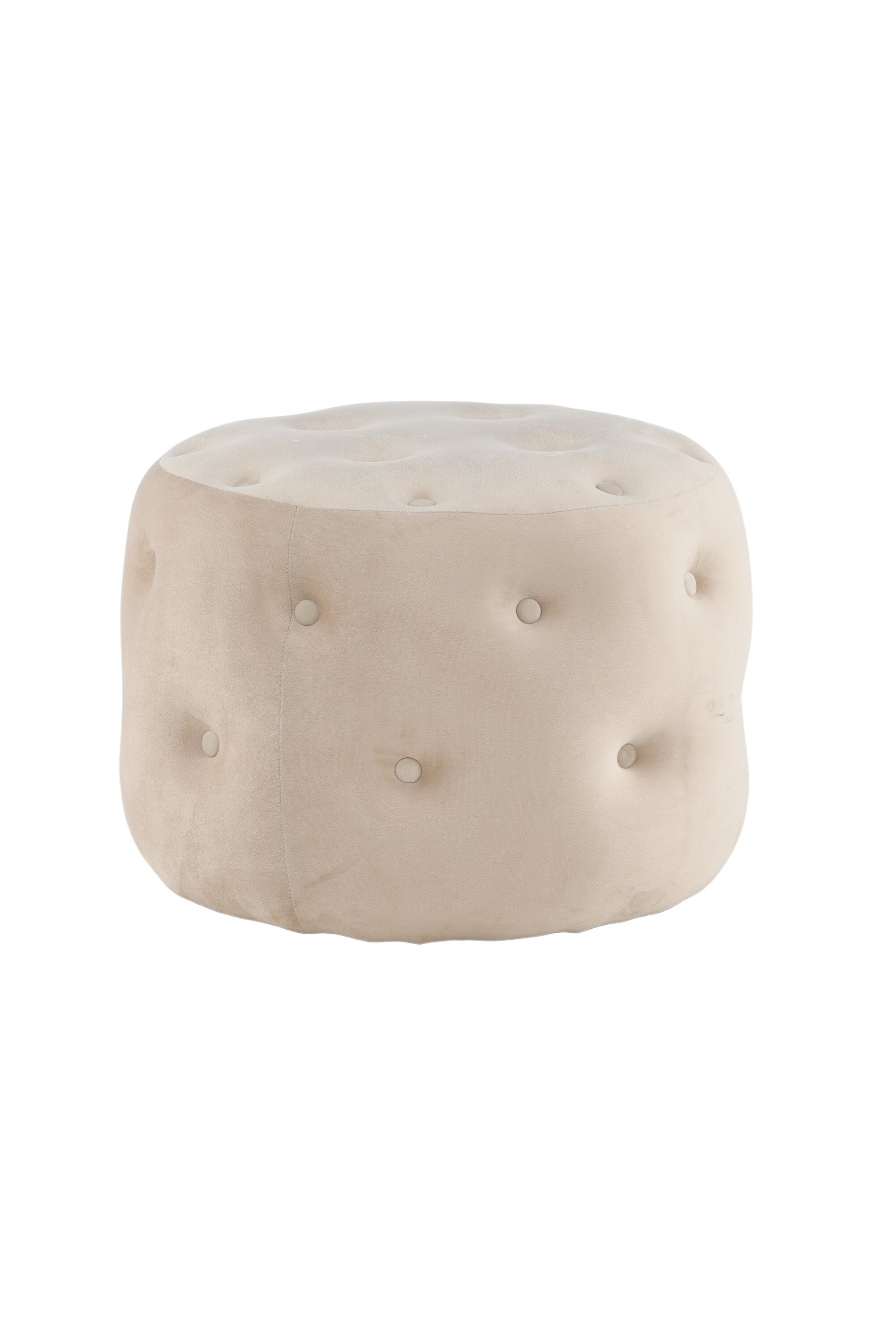 15560-880_10_os Benjamin Pouf Sitzpouf Weiß ⌀55 Polyester Samt