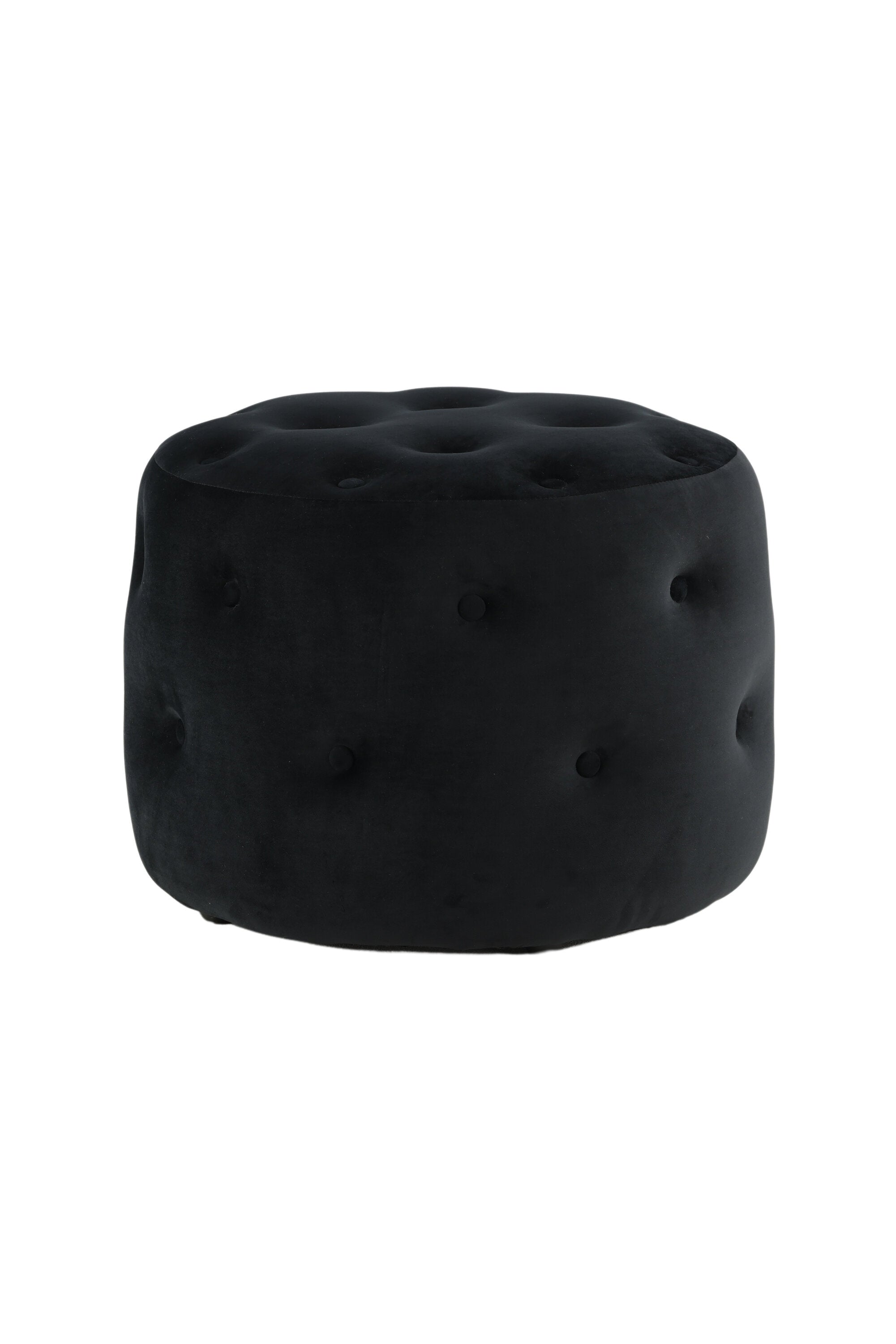 15560-888_10_os Benjamin Pouf Sitzpouf Schwarz ⌀55 Polyester Samt