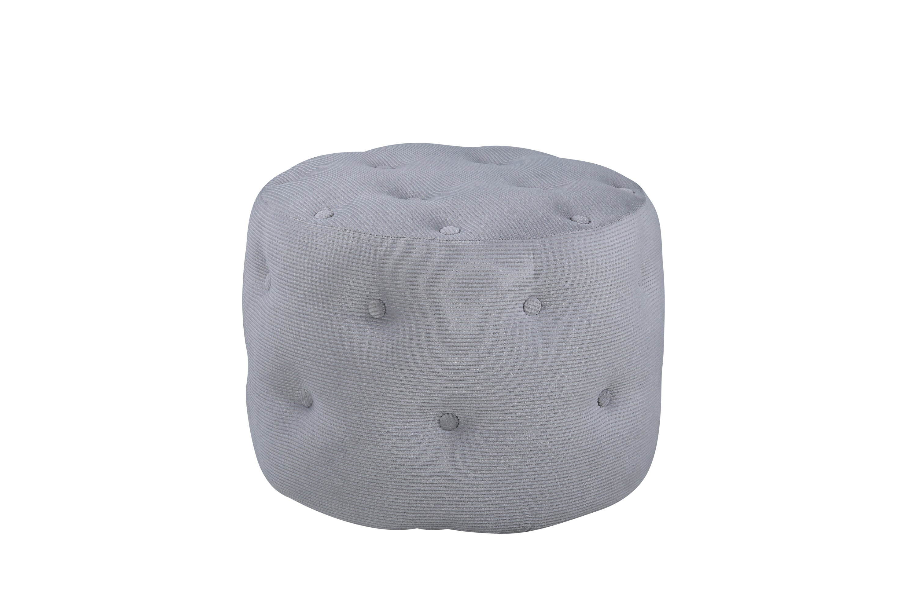 15560-995__1 Benjamin Pouf Sitzpouf Grau ⌀55 Polyester Cord