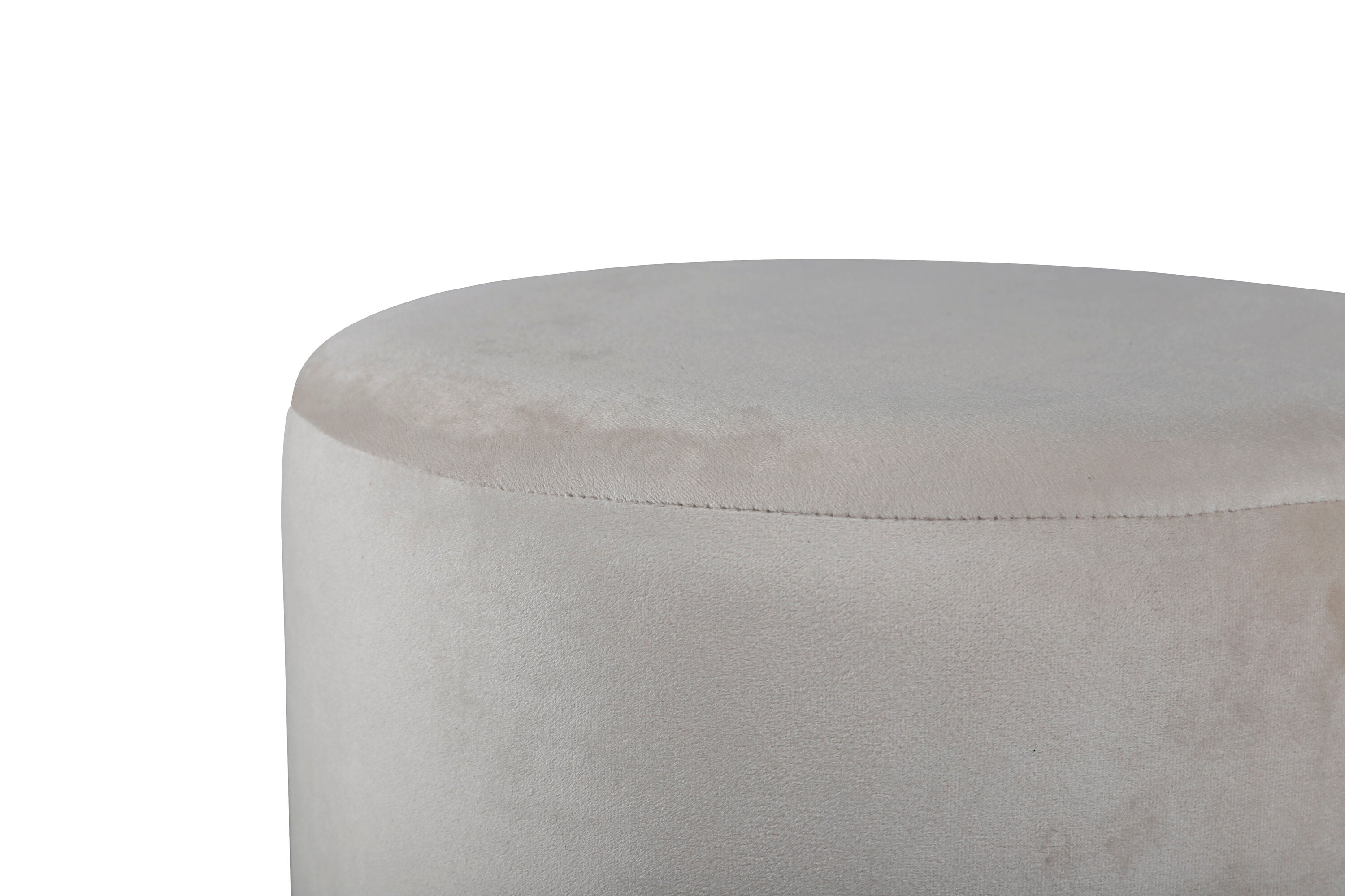 15561-880__1 Benji Pouf Sitzpouf Beige,Schwarz ⌀35 Polyester Samt,Stahl