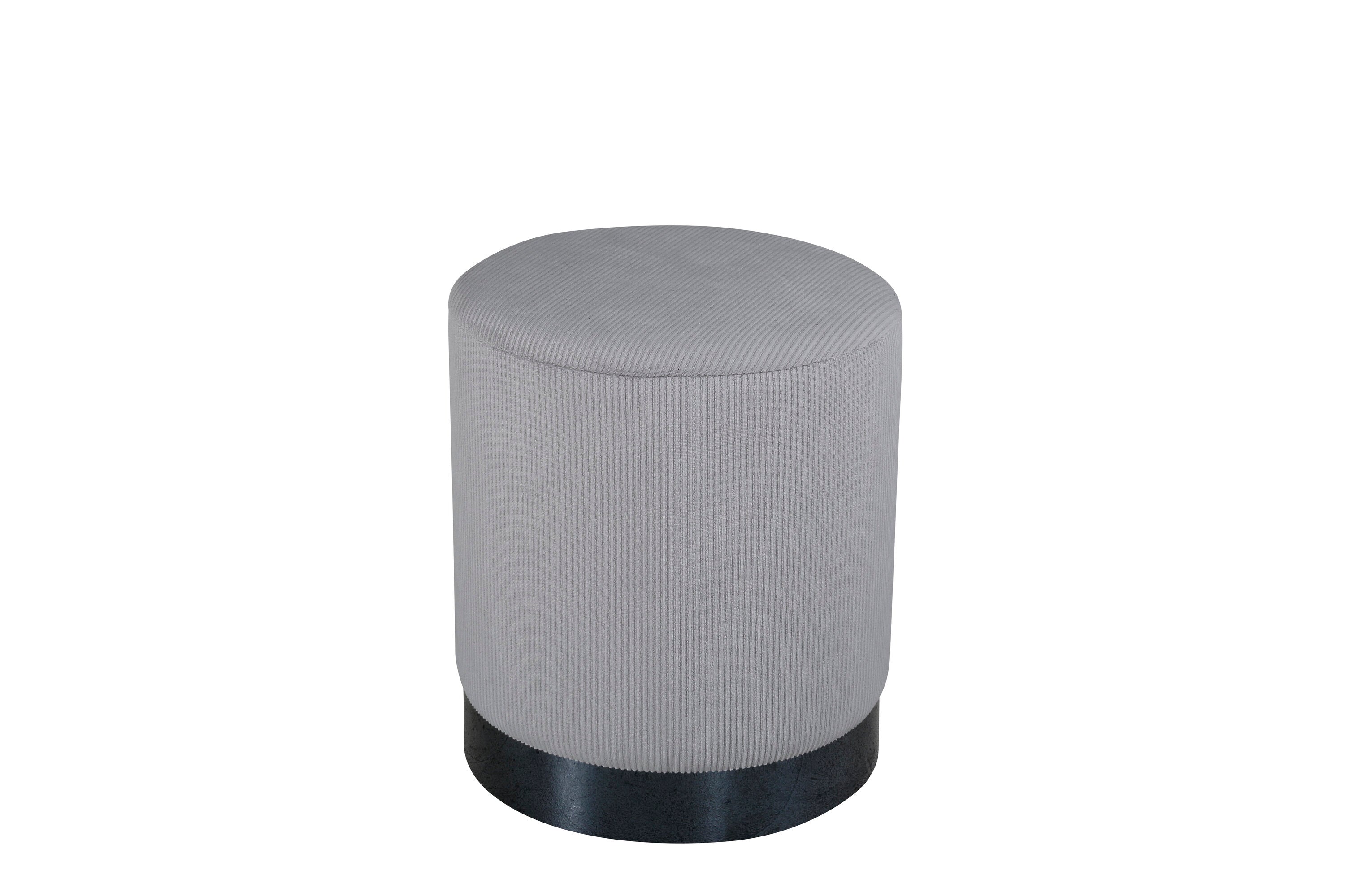 15561-995__1 Benji Pouf Sitzpouf Schwarz,Grau ⌀35 Polyester Cord,Stahl