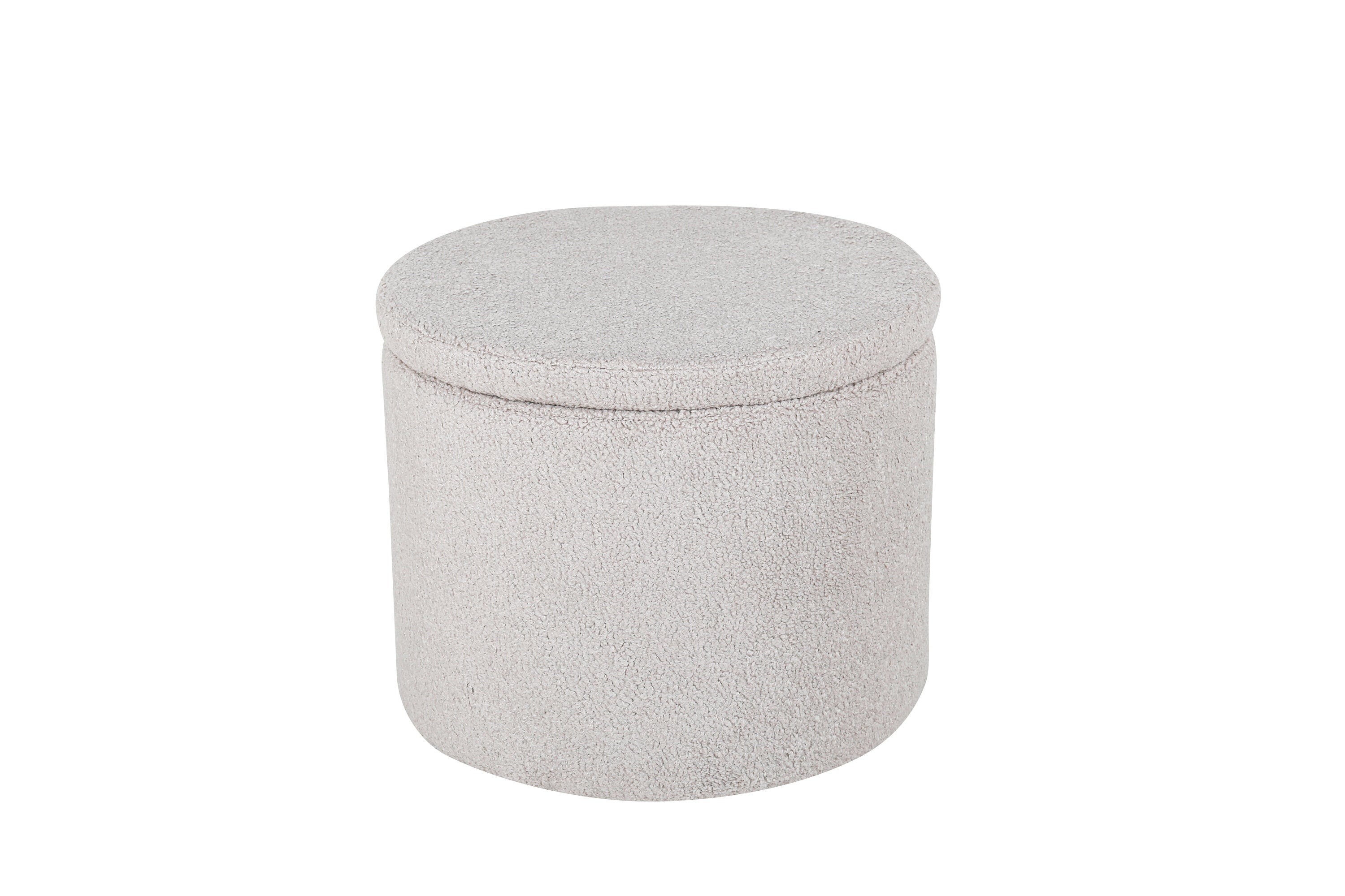 15563-405__1 Dunken Pouf Sitzpouf Greige ⌀51 Polyester Teddy
