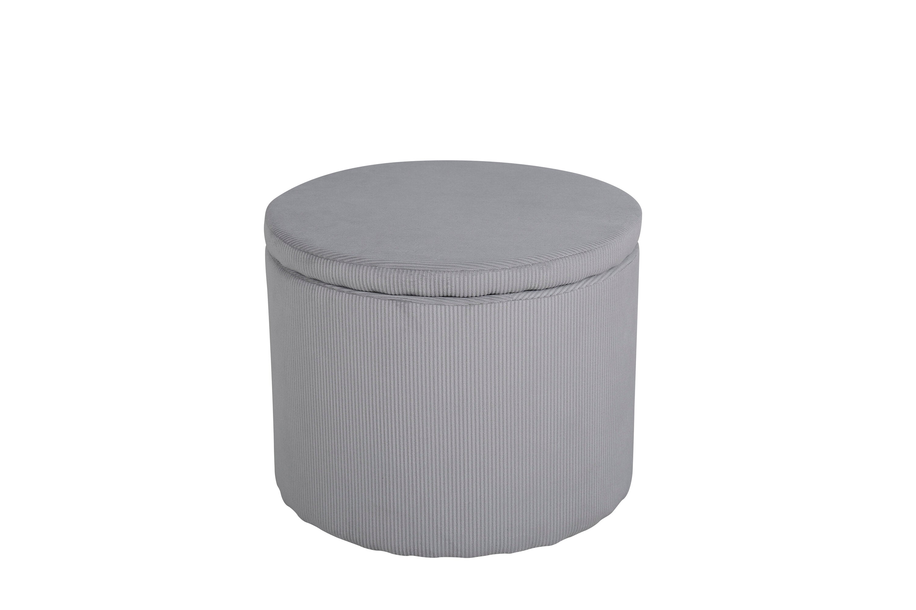 15563-995__1 Dunken Pouf Sitzpouf Grau ⌀51 Polyester Cord