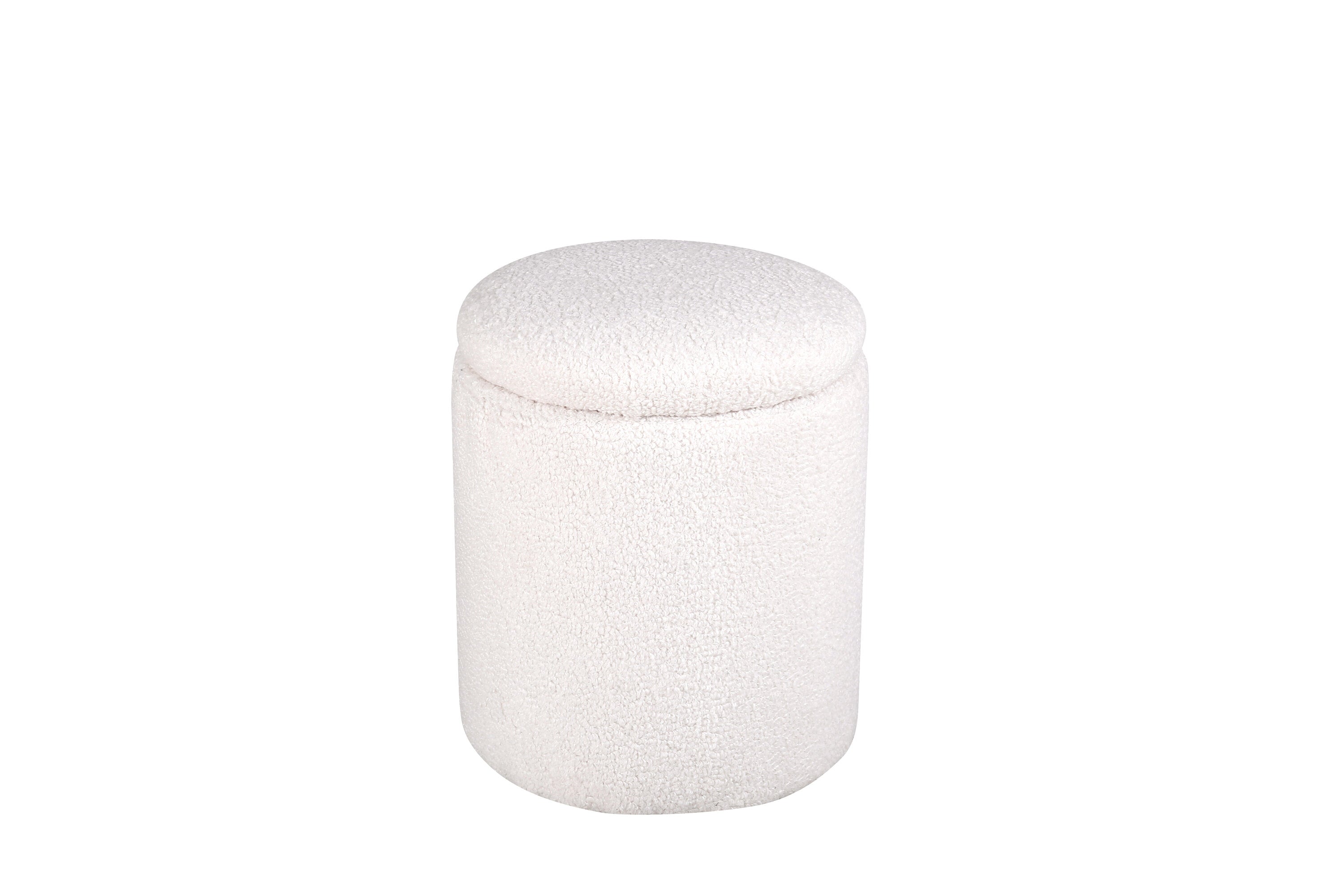 15568-400__1 Limpen Pouf Sitzpouf Weiß ⌀32 Polyester Teddy
