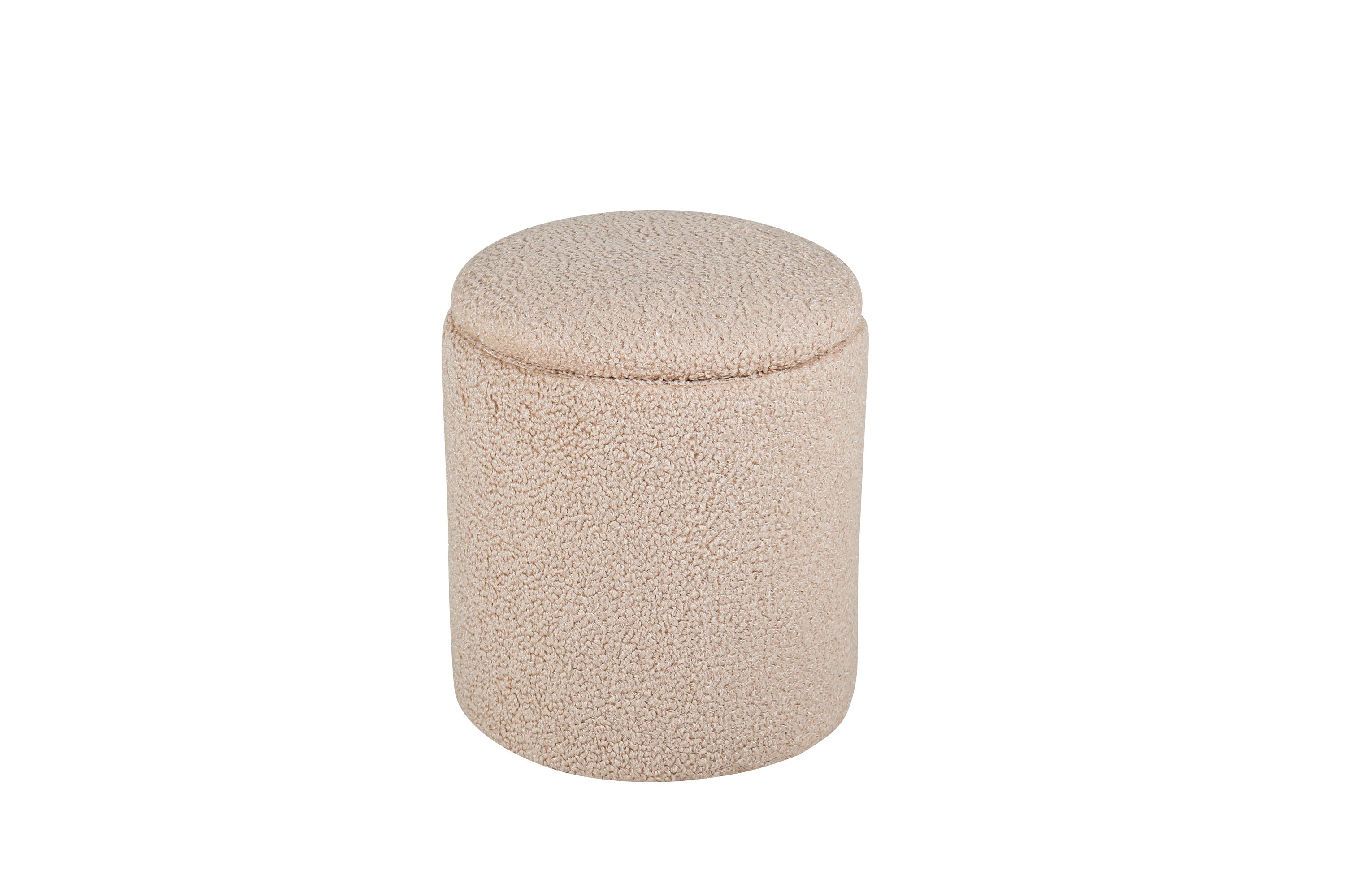 15568-403__1 Limpen Pouf Sitzpouf Beige ⌀32 Polyester Teddy