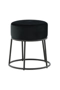15573-888_10_os Petra Pouf Sitzpouf Schwarz ⌀46 Polyester Teddy,Polyester Samt,Stahl