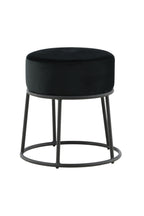 15573-888_10_os Petra Pouf Sitzpouf Schwarz ⌀46 Polyester Teddy,Polyester Samt,Stahl