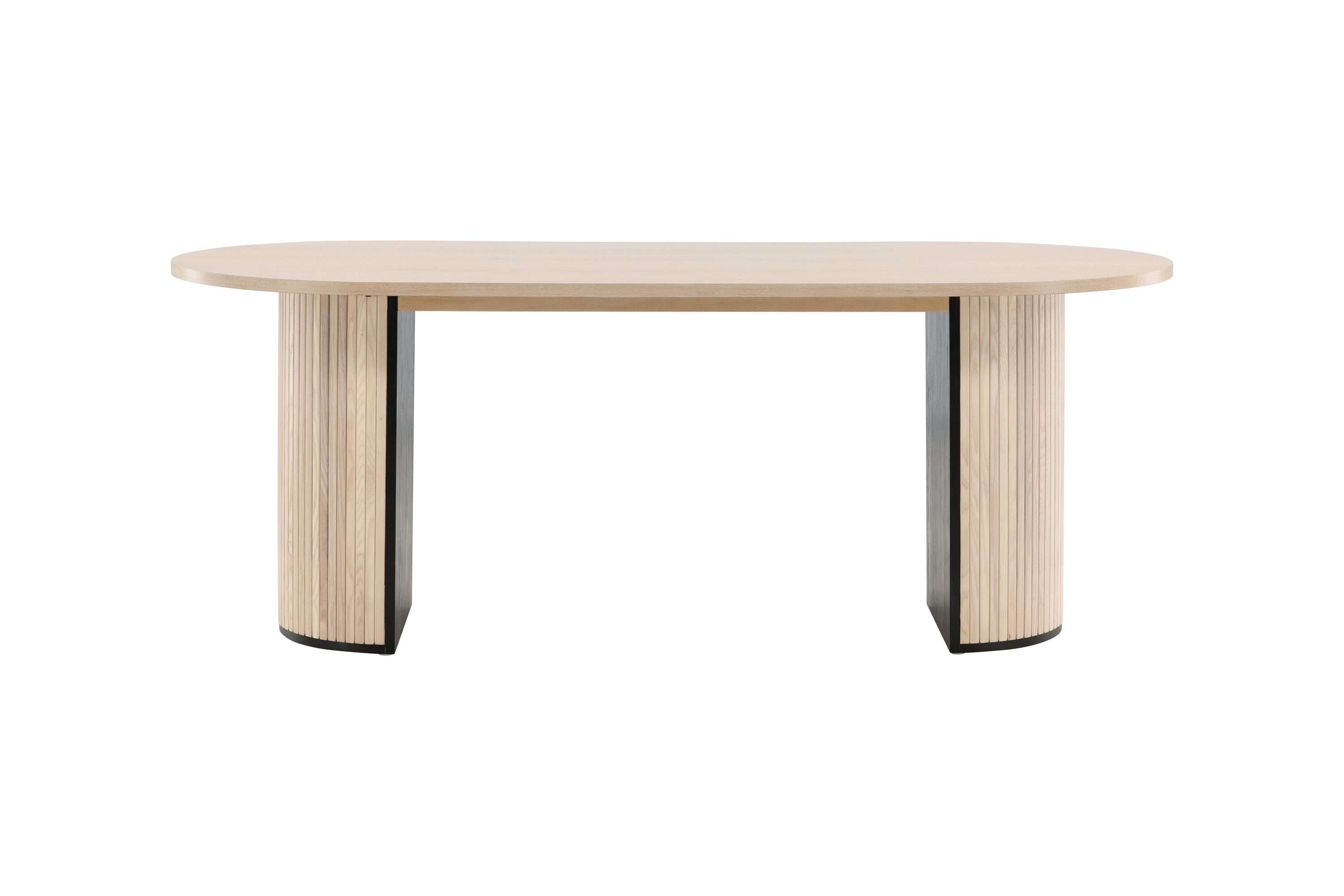 15595-840_1 Bianca Tisch Ovaler Esstisch Schwarz,Natur 200 x 90 MDF,Furnier