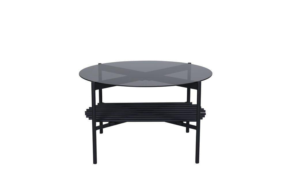 15604-888__1 Von Staf Sofa Table Couchtisch Schwarz ⌀80 Glas,Stahl