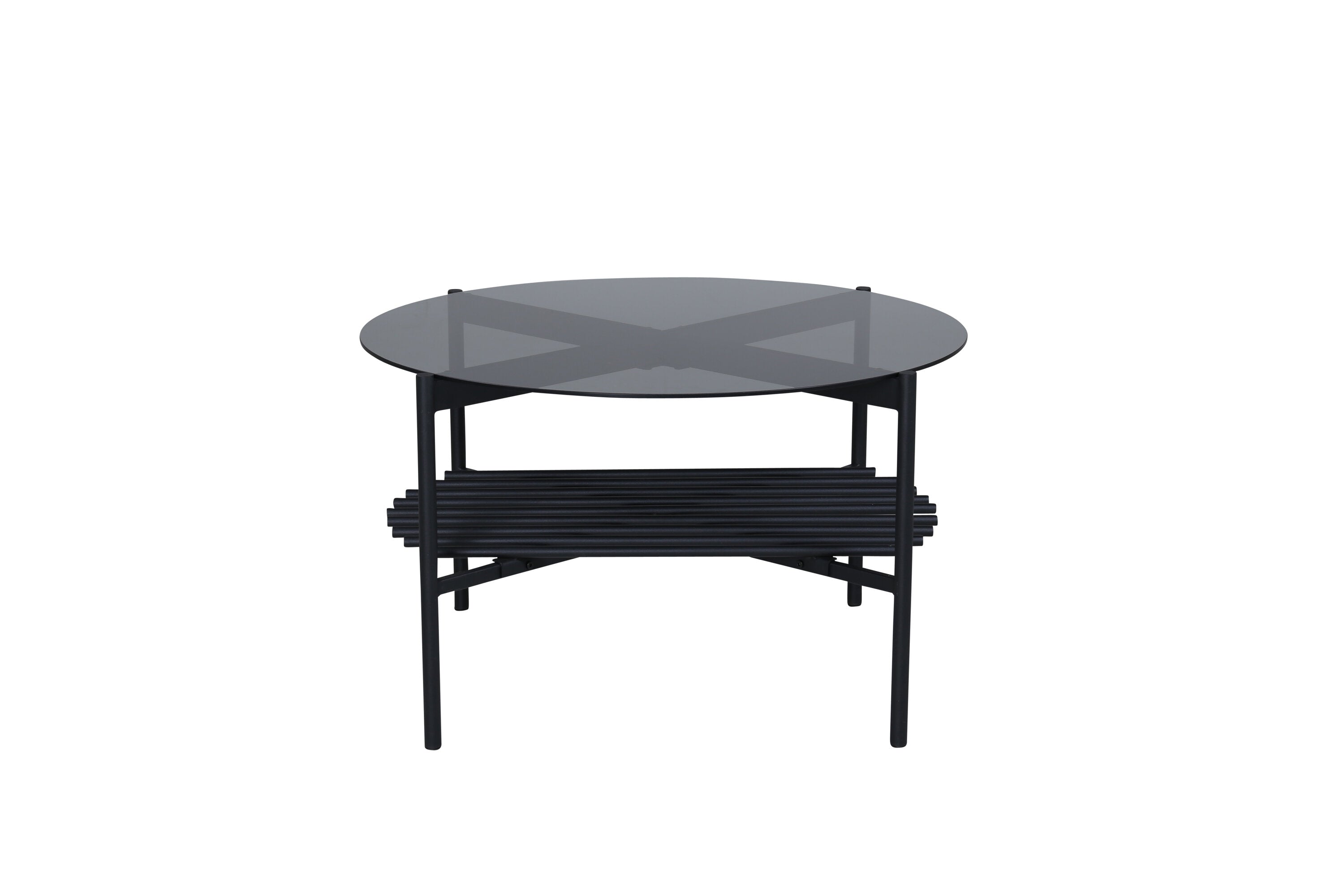 15604-888__1 Von Staf Sofa Table Couchtisch Schwarz ⌀80 Glas,Stahl