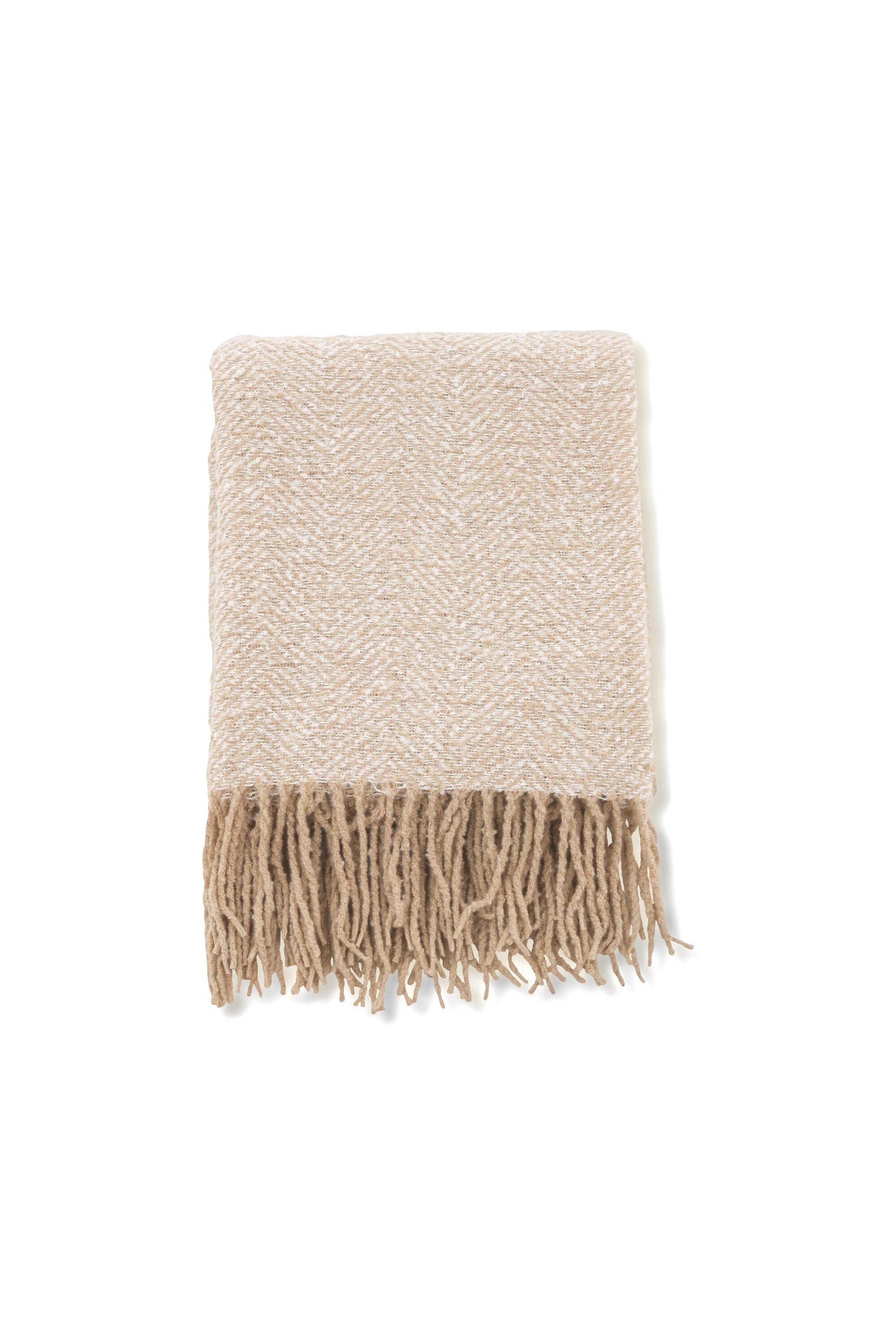 15951-215__01 Toby Throw Decke Beige,Weiß 170 x 130 Polyester