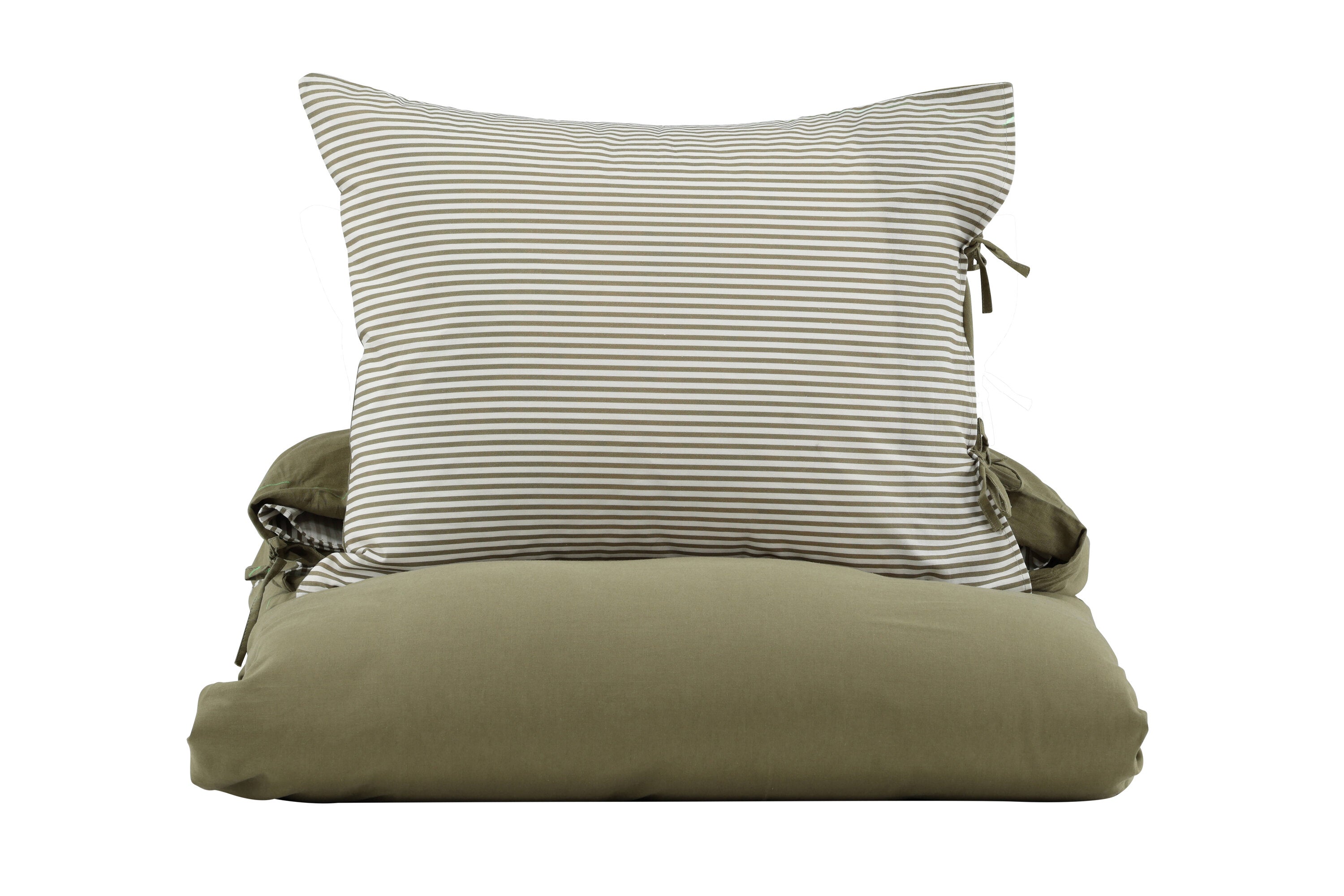 15977-604_2 Jenna Bettwäsche Set Bettwäsche Moosgrün,Weiß 200 x 150 Baumwolle