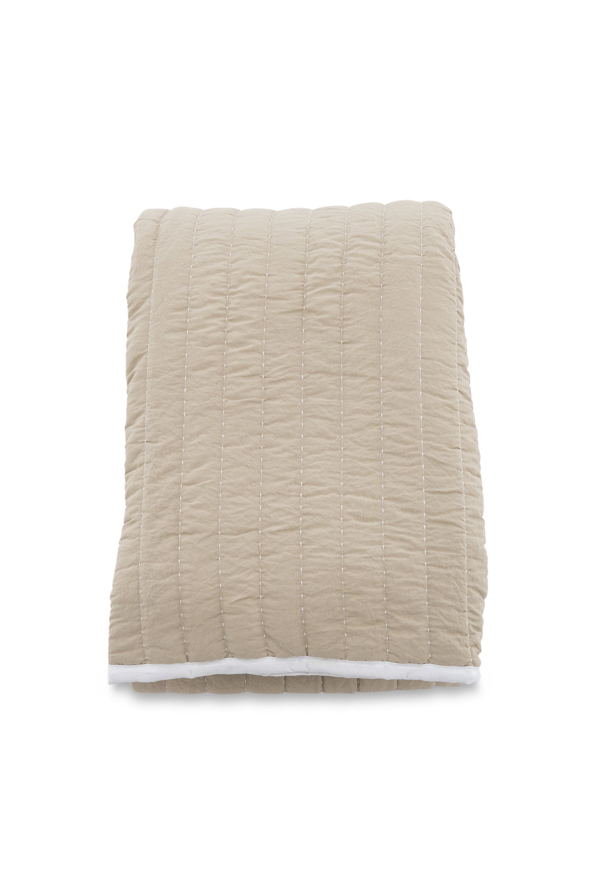 15992-403__01 Juni Bettüberwurf Bettwäsche Beige,Weiß 150 x 250 Polyester